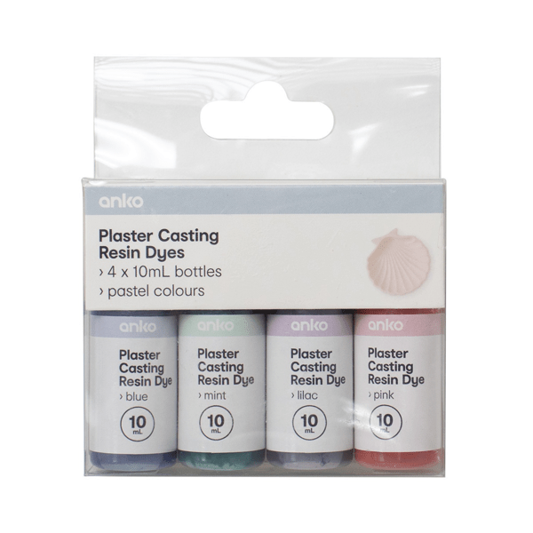 4 Pack Plaster Casting Resin Dyes, Pastel Anko Target Australia
