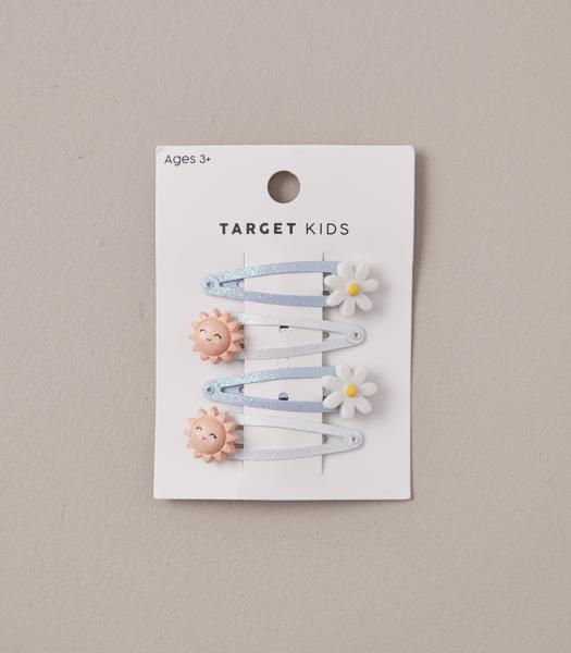 4 Pack Flower and Sun Hair Clips Target Australia