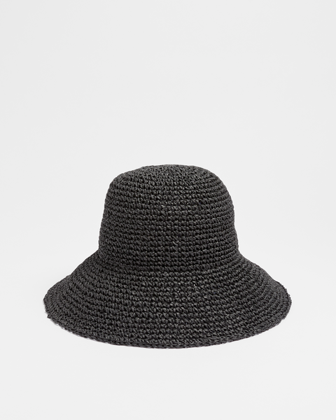 Crochet Straw Hat - Black | Target Australia