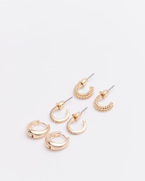3 Pack Gold Hoop Earrings Target Australia