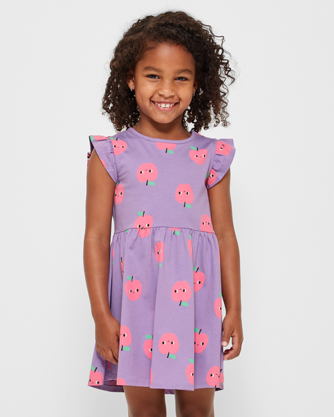 Australian Cotton Frill Print Dress - Purple Apple | Target Australia