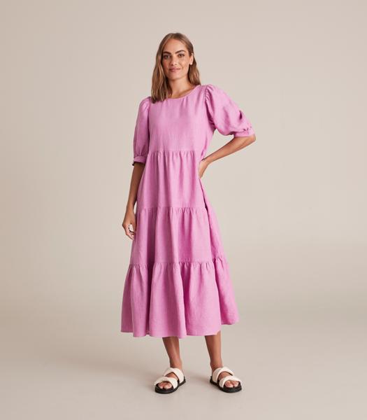 European Linen Tiered Midi Dress Target Australia