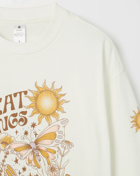Australian Cotton Long Sleeve T-Shirt - All Great Things Cream