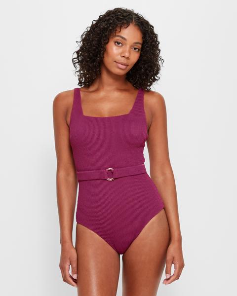 Crinkle One Piece Belted Swim Bathers Target Australia