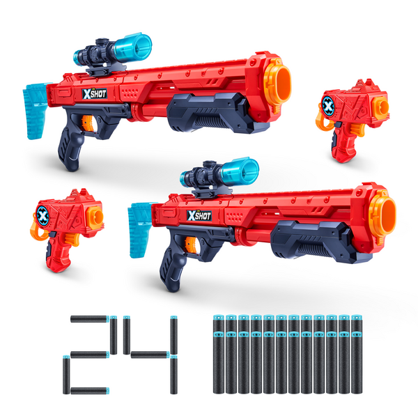 X-Shot Excel Double Hawk Eye Blaster Double Micro Blaster Combo Pack ...