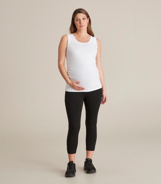 Maternity Organic Cotton 3/4 Length Over The Belly Leggings Target