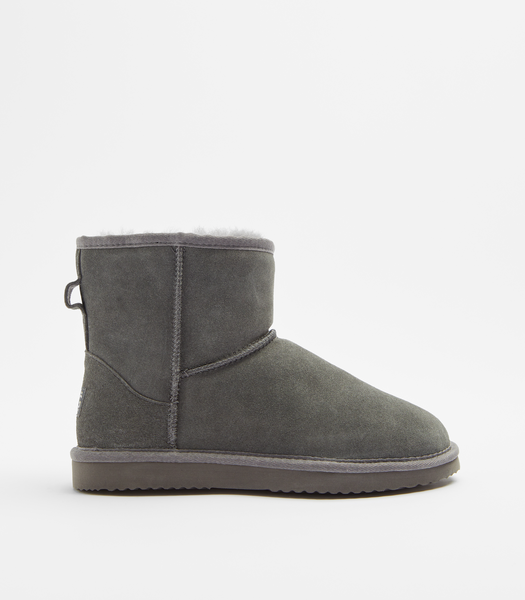 Womens Sheepskin and Leather Slipper Boot - Grey | Target Australia