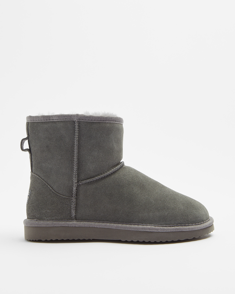 Womens Sheepskin and Leather Slipper Boot - Grey | Target Australia