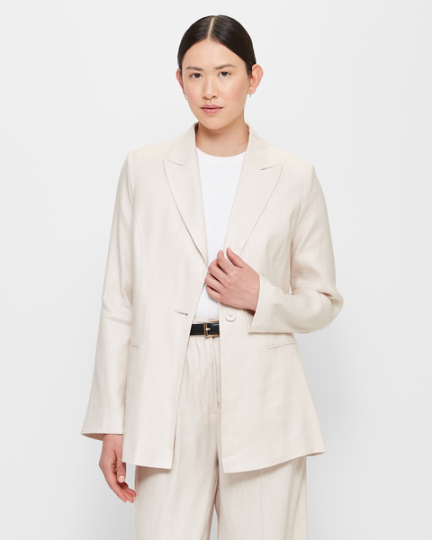 Linen Blend Relaxed Blazer - Preview | Target Australia