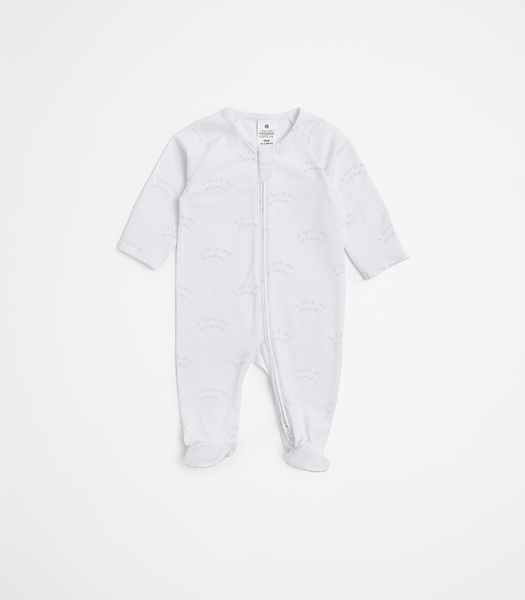 Baby Organic Cotton Print Zip Coverall - I Love My Mummy | Target Australia