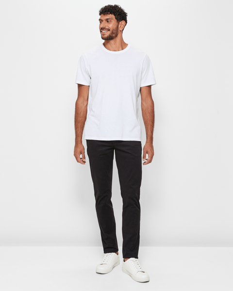 Cotton Tapered Cropped Chino Pants