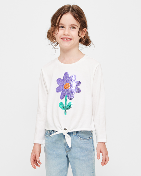 Tie Front Sequin Top - Flower | Target Australia