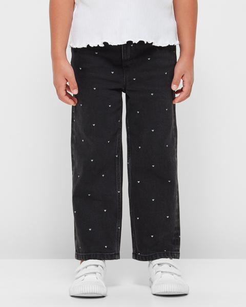 Girls Heart Print Denim Jeans | Target Australia
