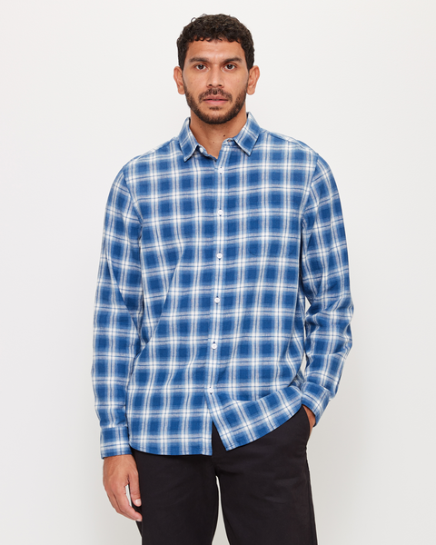 Linen Blend Flannelette Shirt | Target Australia