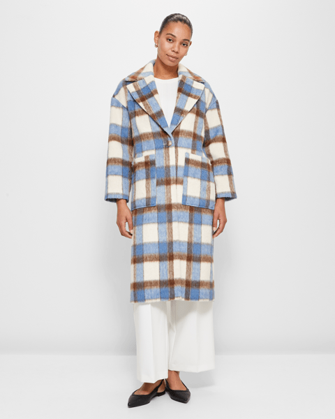 Relaxed Plaid Coat - Preview | Target Australia