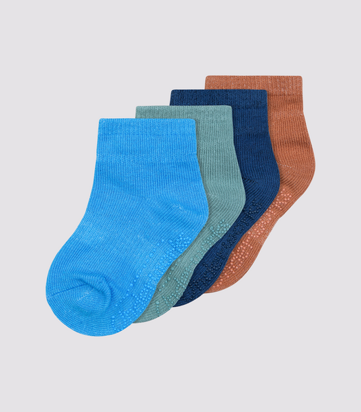 Baby Organic Cotton Blend Stay On Crew socks 4 Pack - Underworks - Blue ...