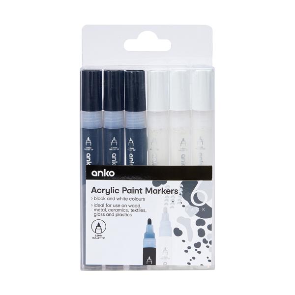 Acrylic Paint Markers, 6 Pack Anko Target Australia