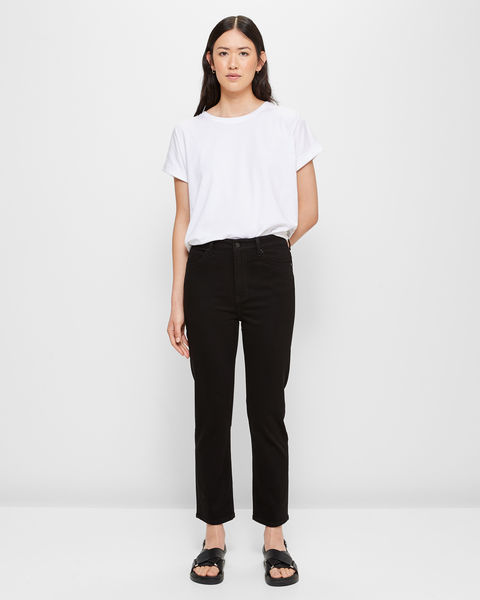 Alexa Straight High Rise Crop Length Denim Jeans - Stay Black | Target ...