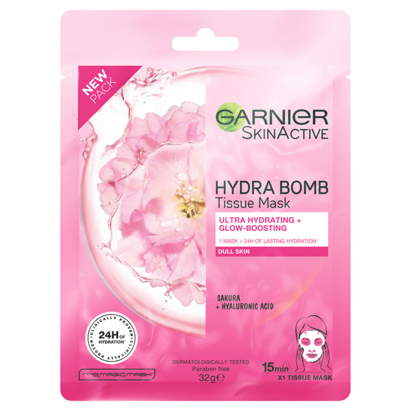 Garnier SkinActive Hydra Bomb Tissue Mask 32g - Sakura & Hyaluronic ...