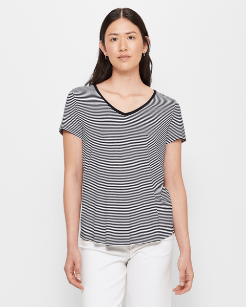 Viscose/Elastane V-Neck T-Shirt | Target Australia