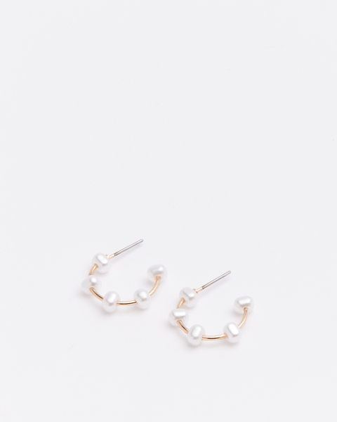 Gold Pearl Hoop Earrings Target Australia