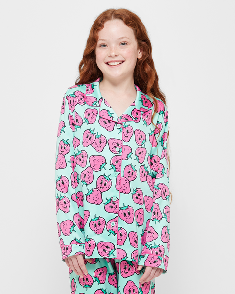 Satin Strawberries Pyjama Set Target Australia