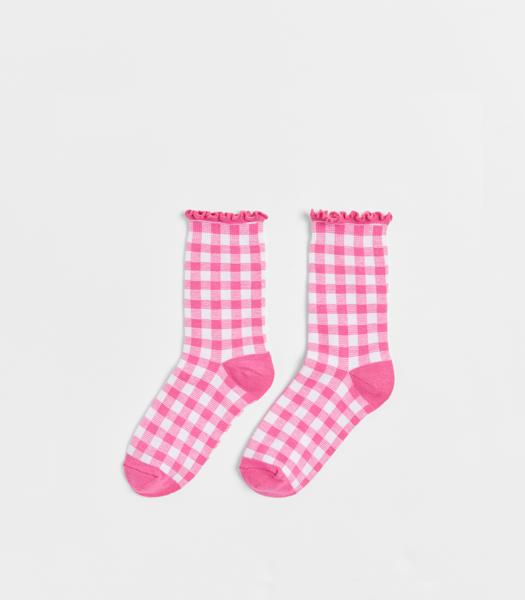 Novelty Kids Crew Socks 1 Pack Pink Checkered Target Australia