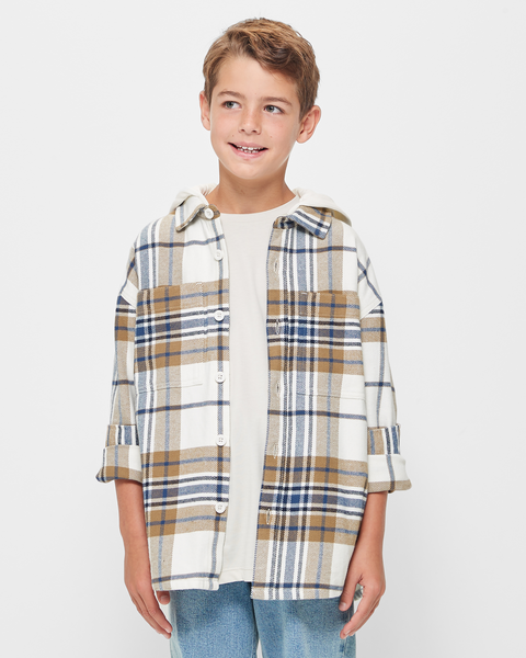 Heavy Flannelette Hooded Shirt | Target Australia