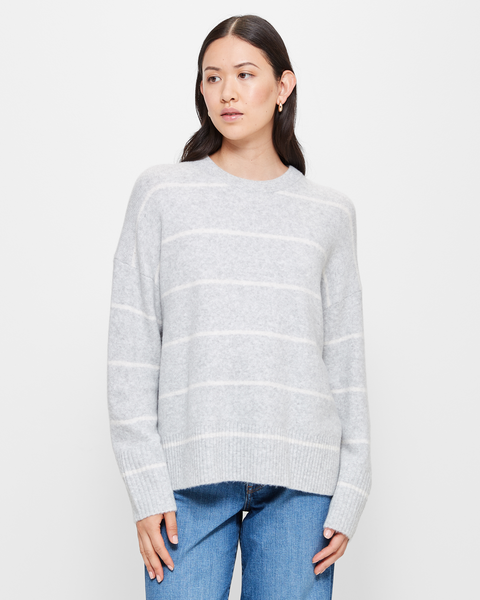 Super Soft Crew Neck Jumper - Grey Stripe | Target Australia