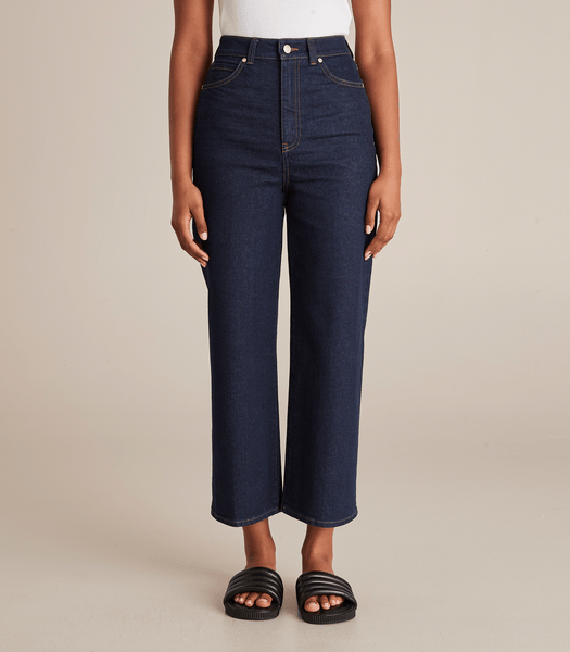 Target Denim Kelsey Wide Leg High Rise Crop Length Denim Jeans | Target Australia
