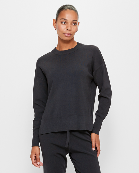 Crepe Knit Long Sleeve Crew Jumper - Preview | Target Australia