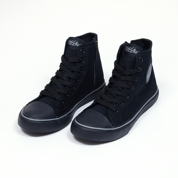 Kids Youth Issac High Top Canvas Sneakers - Mossimo - Black / Black ...