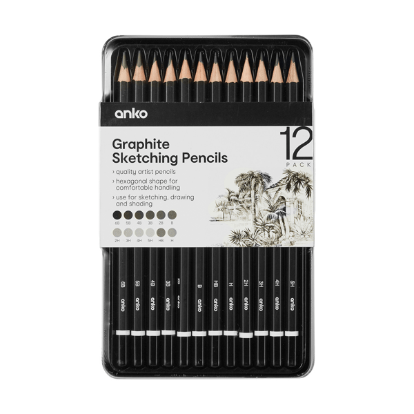 Sketching Pencils, 12 Pack Anko Target Australia