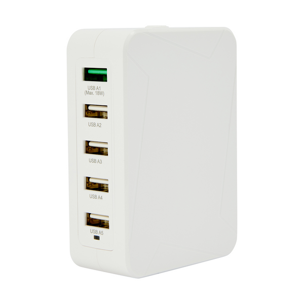 5 Port Usb Charger With Travel Plug - Anko 