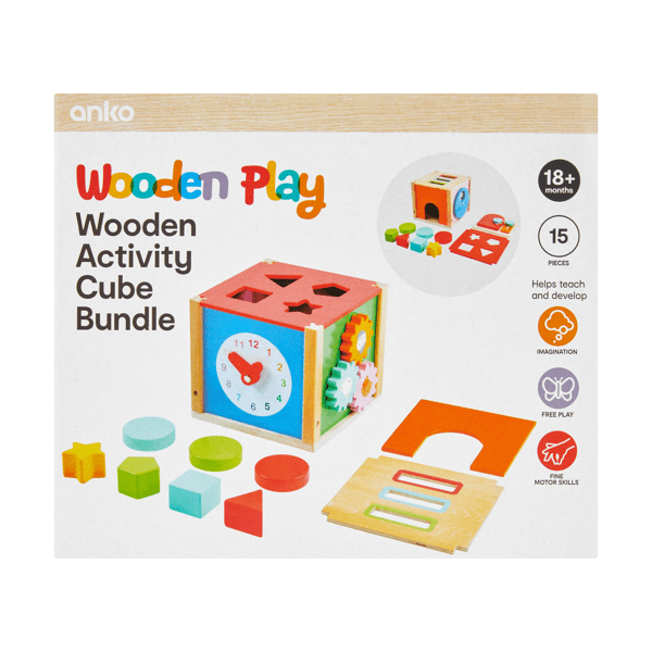 Wooden Activity Cube Bundle Anko Target Australia