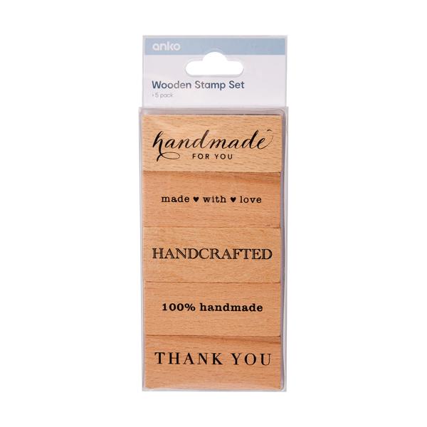 Wooden Stamp Set, 5 Pack Anko Target Australia