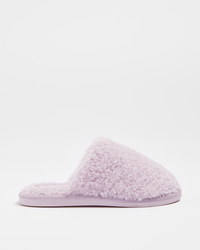 Womens Teddy Closed Toe Slipped Scuff - Lilac | Target Australia