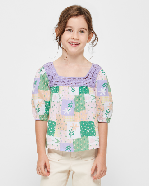Crochet Trim Babydoll Top | Target Australia image.