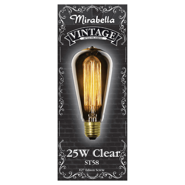 Mirabella E27 ST58 25W Vintage Style Filament Bulb Target Australia