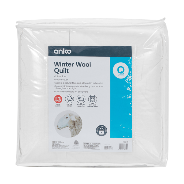 High Warmth Winter Wool Quilt, Queen Bed Anko Target Australia