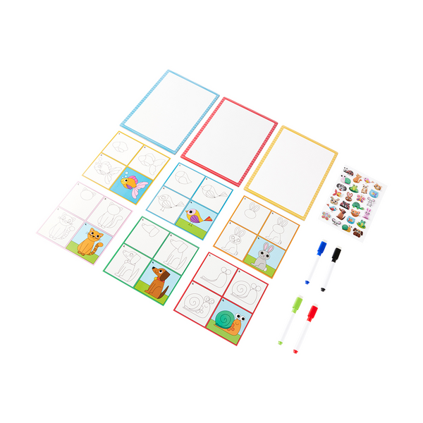 Whiteboard Drawing Activity Case, Friendly Animals - Anko