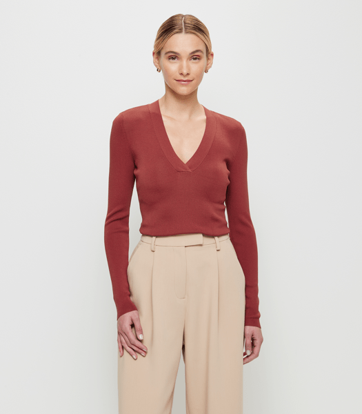 Fl Slim Fit V Neck Knit Top 1