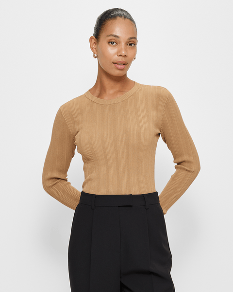 Variagated Rib Long Sleeve Variegated Rib Knit T-Shirt - Preview | Target Australia