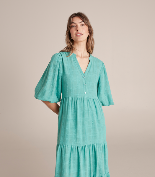 Check Dobby Midi Dress | Target Australia