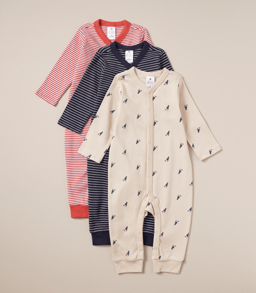 3 Pack Baby Organic Cotton Snap Coveralls Target Australia