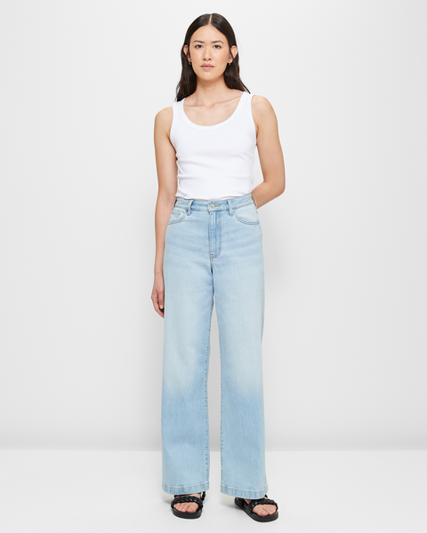 Frankie Wide Leg High Rise Full Length Denim Jeans - Sky Blue | Target ...