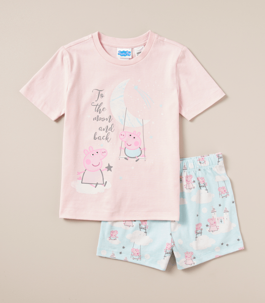 Peppa Pig Ensemble Pyjama Fille 2 Pièces T-Shirt Et Short - Coton Doux - Rose - 4 Ans