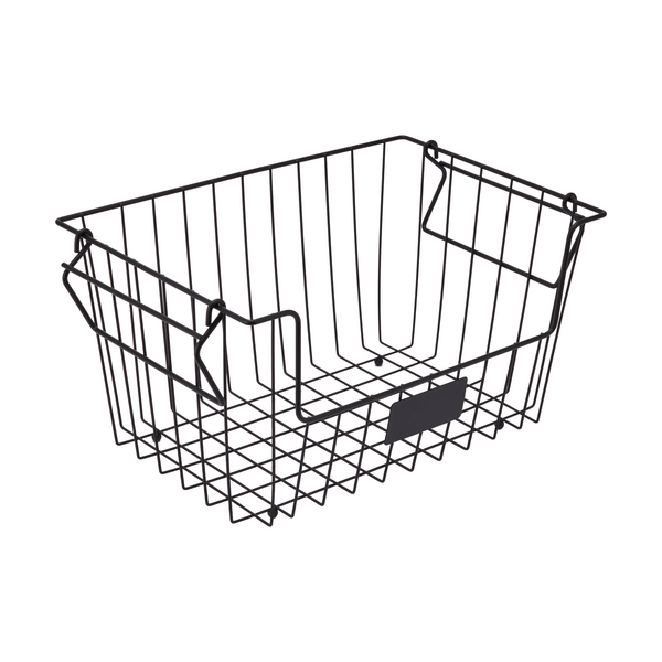 Blackboard Basket, Stackable - Large, Black