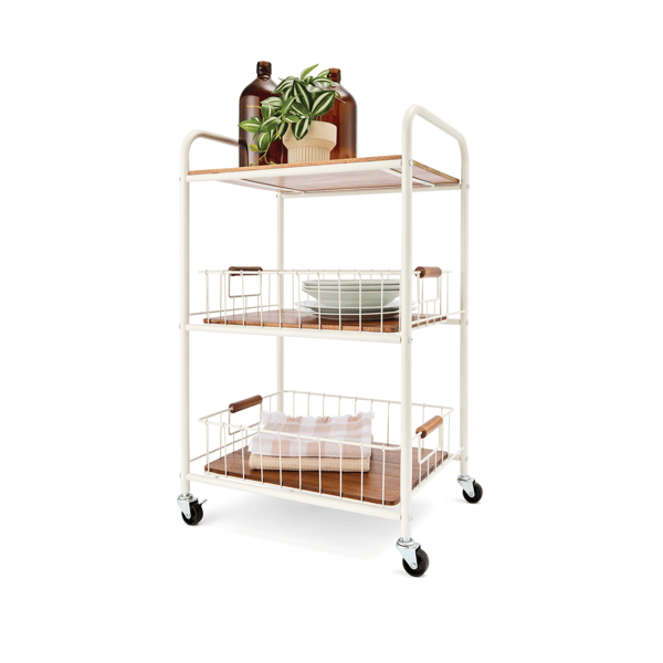 Off White and Acacia Trolley - Anko | Target Australia