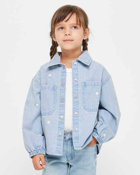 Balloon Sleeve Denim Shirt Jacket | Target Australia